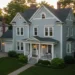 Grey House With White Trim