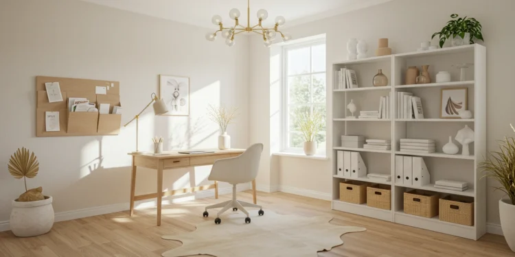 Light beige and white walls and light hardwood floors